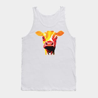 Colourful Cow on white Tank Top